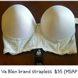 NWT Va Bien strapless bra 32D